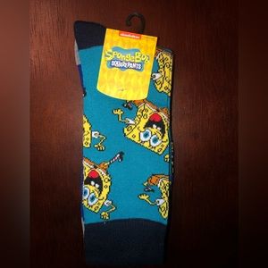 SPONGEBOB SQUAREPANTS NOVELTY CREW SOCKS NWT MEN’S SHOE SIZE 8-12